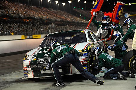 NASCAR pit stop, by the National Guard of the United States (edited by Dllu)