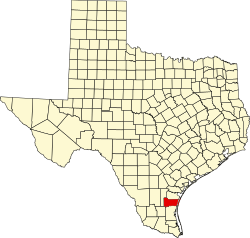 Karte von Kleberg County innerhalb von Texas