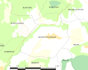 Poziția localității Savigny-sous-Mâlain