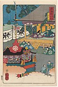 Festival de Gion à Kyōto, Ukiyo-e de 1863 de Utagawa Yoshitsuya.