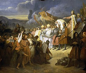 Widuking se vzdává Frankům a Karlu Velikému u Paderbornu, Ary Scheffer 1835