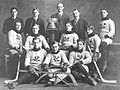 Les Thistles de Kenora posent avec la coupe Stanley en janvier 1907.