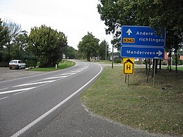 De N343 tussen Tubbergen en Geesteren