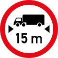 Vehicles exceeding 15 metres in length prohibited