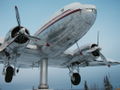 Tuulelipuna kasutatav transpordilennuk Douglas DC-3 Kanadas, Yukoni transpordimuuseumis