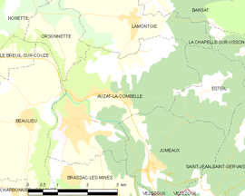 Mapa obce Auzat-la-Combelle