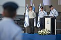 Aluf Tomer Bar (right) takes command of the IAF at Tel Nof in April 2022