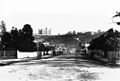 Main Street, Kangaroo Point, looking north across the Brisbane River to All Hallows' School, Duncan's Hill. The architect for the main building was Andrea Stombuco.