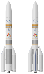 Navrhované varianty Ariane 6: A62 (vlevo) a A64 (vpravo)