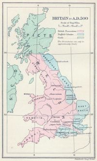 Udbredelsen af Wales omkring år 500.