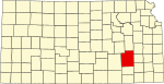 State map highlighting Greenwood County