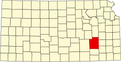 Greenwood County na mapě Kansasu