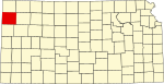 State map highlighting Sherman County