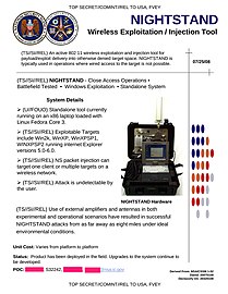 NIGHTSTAND: dispositivo móvil capaz de insertar software de la NSA en ordenadores situados en un radio de 13 kilómetros a través de Wireless LAN