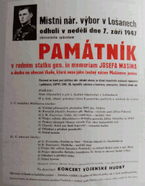 Plakát zvoucí ke slavnostnímu odhalení památníku 7. září 1947