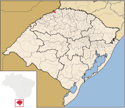 Localização de Tiradentes do Sul no Rio Grande do Sul