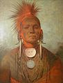 George Catlin: Retrato de See-non-ty-a, xamã de Iowa, 1844-45. National Gallery of Art