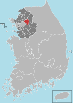 Namyangjus läge i Gyeonggi och Sydkorea.