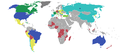 Map depicting the best position by countries at FIBA Basketball Championships for Women.