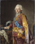 Porträtt av Gustav III, iklädd den Lilla Serafimerdräkten, 1780-talet.