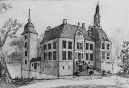 Kasteel Ruurlo omstreeks 1870 door Jacobus Craandijk (voorkant)