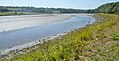 La ria du Goyen à marée basse : le banc de sable de Suguensou.