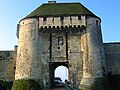 Mezekouwen boven poort van het kasteel van Caen, Frankrijk