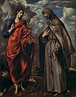 El Greco St. John and St. Francis, 110 × 86 cm.