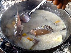 Jamaican fish and coconut milk soup