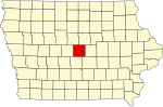 State map highlighting Story County