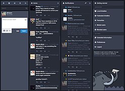 Version bureau de l'interface web de Mastodon