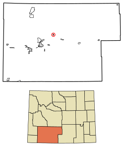 Location of Superior in Sweetwater County, Wyoming.