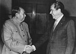 Richard Nixon (right) meets with Mao Zedong, February 1972