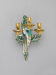 Rococo - wall sconce (bras de cheminée), by the Sèvres porcelain factory, c.1761, soft-paste porcelain and gilt bronze, Metropolitan Museum of Art