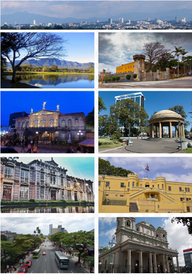 Saking duur, kiwa nuju tengen: Skyline San José, La Sabana Park, sisi kelod kangin National Museum, Teater Nasional, Morazán Park, Edificio Metálico, lawang nuju Museum Nasional, margi Paseo Colón, Katedral Metropolitan