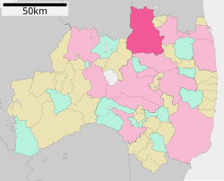 Lokasi Fukushima di Prefektur Fukushima