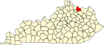 State map highlighting Mason County