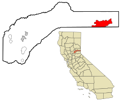 Location in Nevada County in the state of California