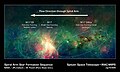 Obszary M17 EB oraz M17 SWex w M17 (Spitzer/NASA/JPL)