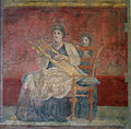 A Roman representation of a woman playing the cithara (Villa Boscoreale, c. 40-30 BC).