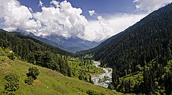 View of valley near Pahalgam town