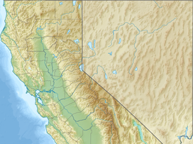 Map of Northern California with marker showing location of Anthony Peak