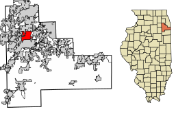 Location of Crest Hill in Will County, Illinois.