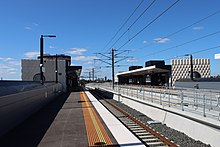 An elevated station platform