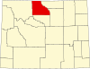 State map highlighting Big Horn County