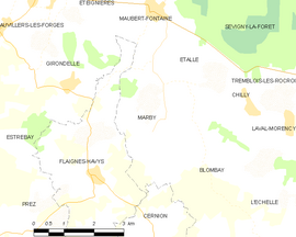 Mapa obce Marby