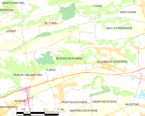 Poziția localității Bordes-de-Rivière