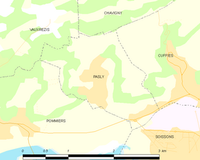 Poziția localității Parpeville