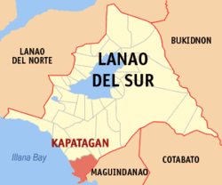 Mapa ning Lanao del Sur ampong Kapatagan ilage