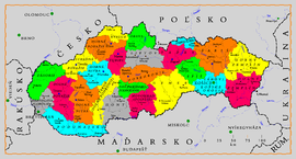 Poloha Košického regiónu na mape Slovenska